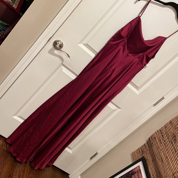 Fame and Partners Strappy Draped Gown in Wine color - Picture 8 of 16